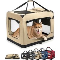 Lionto Hundetransportbox - faltbar - beige XXXL