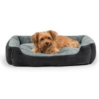 Lionto Hundebett mit Wendekissen grau/ schwarz L