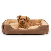 Lionto Hundebett mit Wendekissen braun L