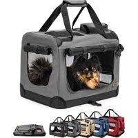 Lionto Hundetransportbox - faltbar - grau S