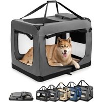 Lionto Hundetransportbox - faltbar - grau XXXL