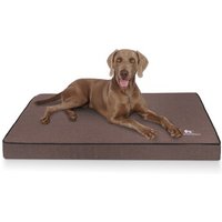 Knuffelwuff Orthopädische Hundematte Nantucket aus Velours mit Handwebcharakter braun XXXL