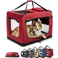 Lionto Hundetransportbox - faltbar - rot XXL