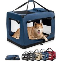 Lionto Hundetransportbox - faltbar - blau XXXL