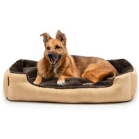 Lionto Hundebett mit Wendekissen braun/ beige XL