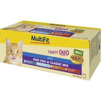 MultiFit Nassfutter Katze Tasty Duo Adult Duo Fish & Classic Jelly Mix Multipack 48x100 g