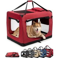 Lionto Hundetransportbox - faltbar - rot XXXL