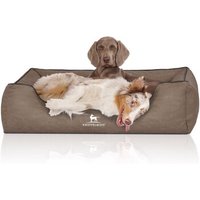 Knuffelwuff Hundebett Scottsdale aus Kunstleder stone clay XXXL