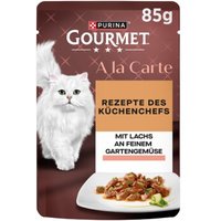 GOURMET A la Carte Nassfutter Katze Adult Lachs an feinem Gartengemüse 26x85 g