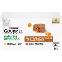 GOURMET Nature's Creations Nassfutter Katze Mousse mit Saucenherz 4 x 85 g