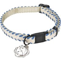 more LIFESTYLEPETS Katzenhalsband Royal Baumwolle blau/weiß