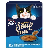 Felix Soup Time Original 6x48g Kabeljau, Thunfisch, Scholle