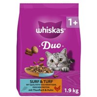 Whiskas Duo Trockenfutter Katze, Adult 1+, Lamm und Truthahn 1,9 kg