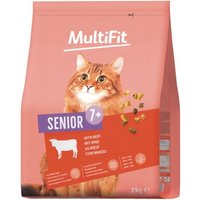 MultiFit Trockenfutter Katze, Senior, Rind 2x2 kg