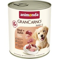 animonda GranCarno Original Nassfutter Hund Junior, Rind und Huhn 6x800 g