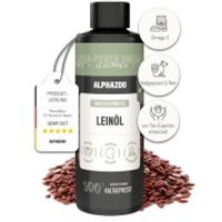 ALPHAZOO Premium Leinöl für Hunde I Omega 3 Leinsamenöl
