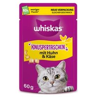 Whiskas Snacks, Knuspertaschen Huhn und Käse 6x60 g