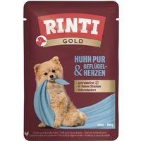 RINTI Gold Nassfutter Huhn, Geflügelherzen 10x100 g
