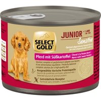 SELECT GOLD Nassfutter Hund Sensitive Junior Pferd mit Süßkartoffel 6x200 g