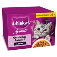 Whiskas Nassfutter Katze Adult, Multipack, 1+ Gemischte Auswahl, in Sauce 24x85 g