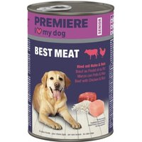 PREMIERE Best Meat Nassfutter Hund, Senior, Rind mit Huhn und Reis 6x400 g