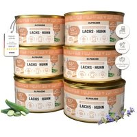 ALPHAZOO Nassfutter Lachs + Huhn 6x200g für Katzen