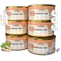 ALPHAZOO Nassfutter Kaninchen + Huhn 6x200g für Katzen