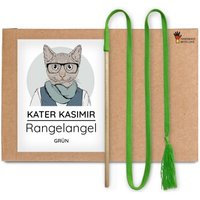 Kater Kasimir RANGELANGEL - Spielangel für Katzen aus Naturmaterial: Buchenholz mit Baumwollband grün