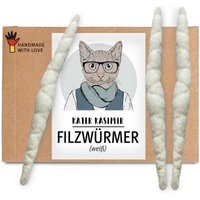 Kater Kasimir Filzwürmchen, 3 Stück, handgerollt aus reiner Schurwolle vom Schaf