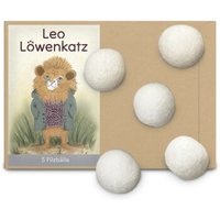 LEO LÖWENKATZ 5 Filzbälle, Spielbälle für Katzen aus reinem Wollfilz