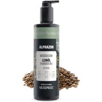 ALPHAZOO Premium Leinöl für Hunde I Omega 3 Leinsamenöl 500 ml