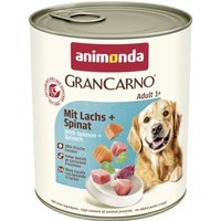 animonda GranCarno Original Nassfutter Hund Adult, Lachs und Spinat 6x800 g