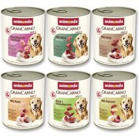 animonda GranCarno Original Nassfutter Hund Adult, Mixpaket 6x800 g Kräftige Variation