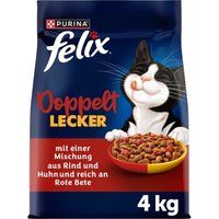 Felix Doppelt Lecker Trockenfutter Katze  Rind und Huhn, reich an Rote Bete 4 kg
