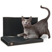 Canadian Cat Company Kratzbrett Kratzblock aus zwei Kratzwellen 2 in 1 schwarz