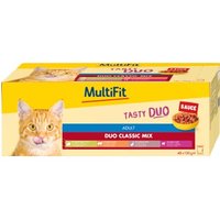 MultiFit Nassfutter Katze Adult, Duo Classic Mix - Tasty Duo, in Sauce, Multipack 48x100 g