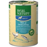 REAL NATURE Nassfutter Hund, Adult, Huhn und Nordmeerhering 6x400 g