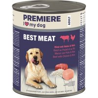 PREMIERE Best Meat Nassfutter Hund, Adult, Rind mit Huhn und Reis 6x800 g