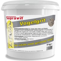 Supravit Vogelgrit – Grit für Vögel & Geflügel – Mineralgrit mit Calcium für Wellensittiche, Papageien, Nymphensittiche, Tauben & Hühner – Verdauungshilfe & Ergänzungsfutter 4 kg
