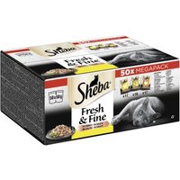 Sheba Mega Pack Fresh & Fine in Sauce mit Huhn, mit Geflügel, mit Truthahn 50 x 50g