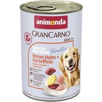 animonda GranCarno Sensitiv Nassfutter Hund Adult, Huhn und Kartoffel 6x400 g
