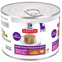 Hill's Science Plan Nassfutter Hund, Sensitive Stomach & Skin, Small & Mini Adult, mit Truthahn 12x200 g