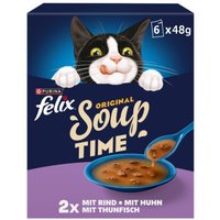 Felix Soup Time Original 6x48g Rind, Huhn, Thunfisch