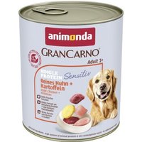 animonda GranCarno Sensitiv Nassfutter Hund Adult, Huhn und Kartoffel 6x800 g