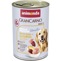 animonda GranCarno Sensitiv Nassfutter Hund Adult, Pute und Kartoffel 6x400 g