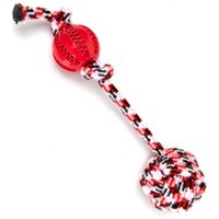 nobleza Hundespielzeug – Zerrseil mit Kauball, robust & zahnfreundlich, in 3 Farben rot