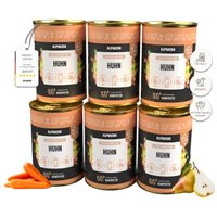 ALPHAZOO Monoprotein Huhn 6 x 400g, Nassfutter Huhn für Hunde