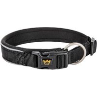 Rudelkönig Hundehalsband - Gepolstertes Halsband Paola schwarz 50 cm, 55 cm