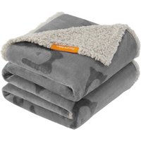 FEANDREA Wasserdichte Hundedecke Sherpa Fleece Grau XL