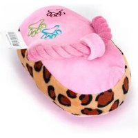 nobleza Plüschpantoffel Hundespielzeug – Weiches Plüschspielzeug mit Seilgriff | 16×10 cm | In 3 Farben (Blau, Gelb, Rosa) | Kuschelig & Bissfest rosa